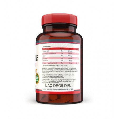 Nevfix Coenzyme Q10 200 Mg 120 Tablet Üzüm Resveratrol Koenzim