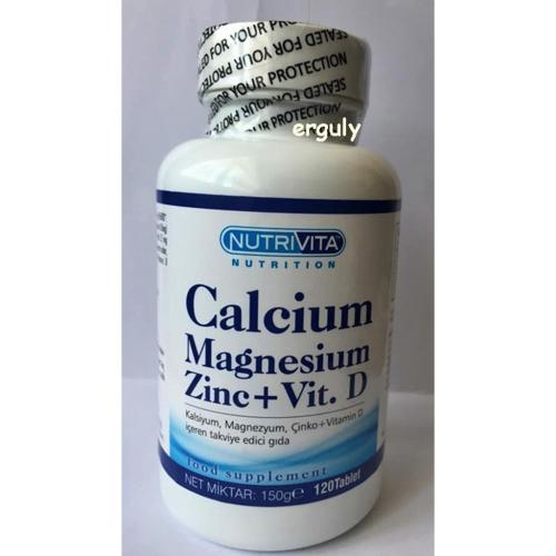 Nutrivita Nutrition Calcium Mağnesium Zinc Vitamin D 120 Tablet