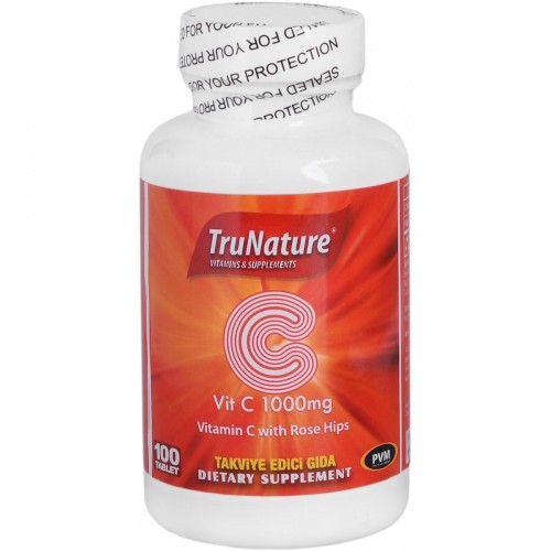Trunature Vitamin C 1000 mg ve Rose Hips 100 Tablet 