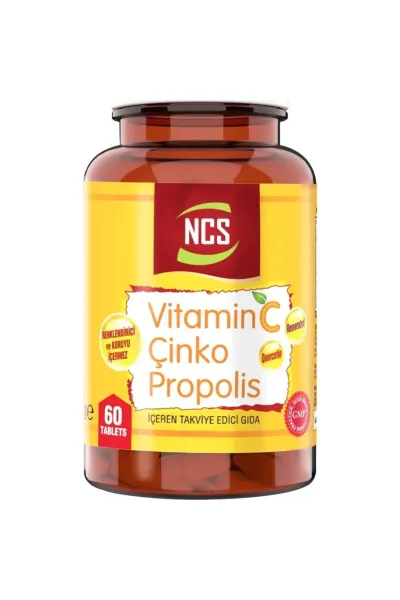Vitamin C Çinko Propolis Bromelian Çinko Vitamin D 60 Tablet