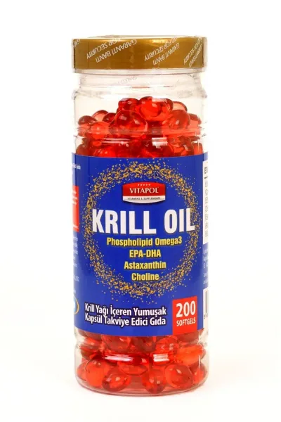 Krill Oil Complex Astaxanthin+choline+phosphatidylserine+omega3+epa Dha 200 Kapsül Vk1