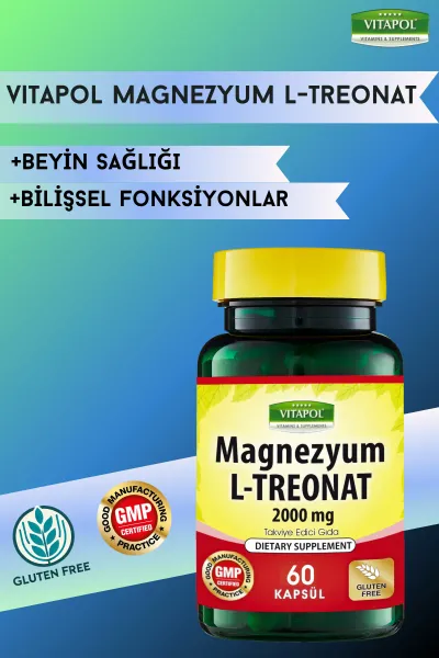 Magnezyum L-Treonat 2000 Mg Besin Takviyesi 60 Kapsül